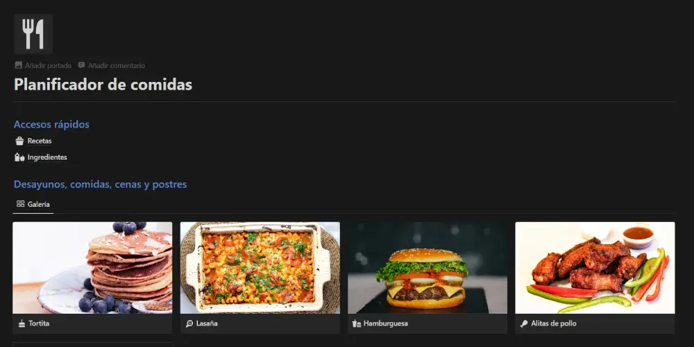 Plantilla comidas recetas