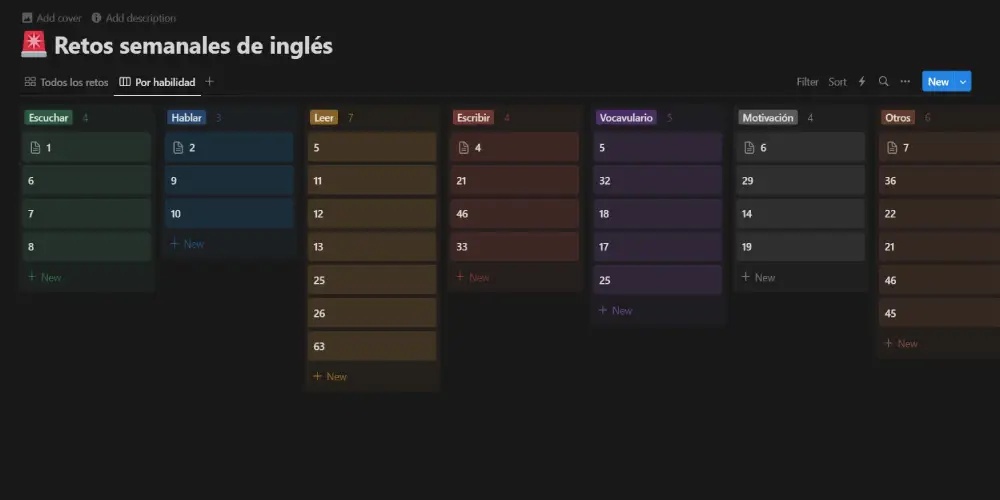 Plantilla idiomas retos