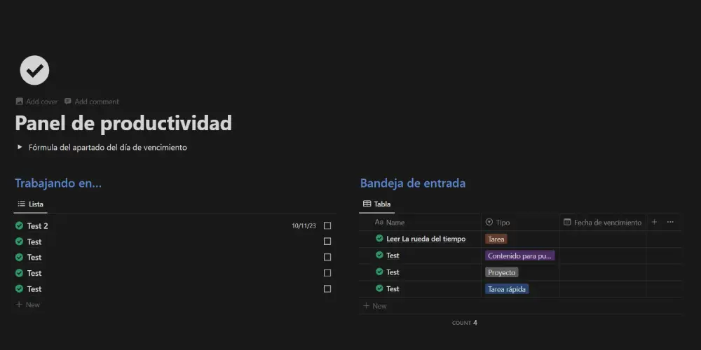 Plantilla organizacion vida tareas