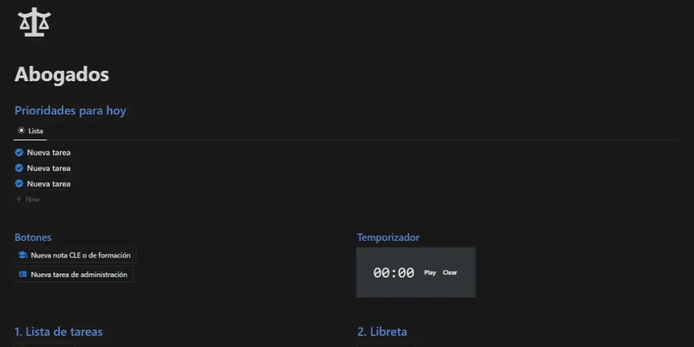 plantilla abogados prioridades
